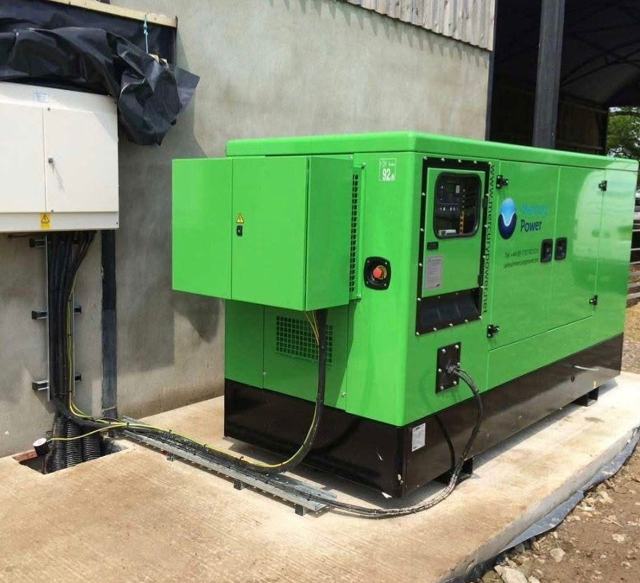 Industrial generator backup power installation
