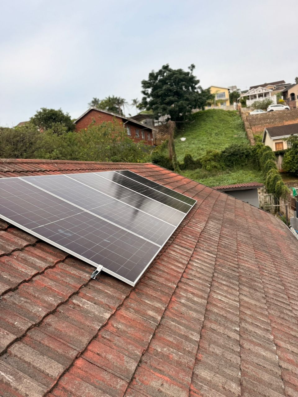 Residential tiled roof solar installation