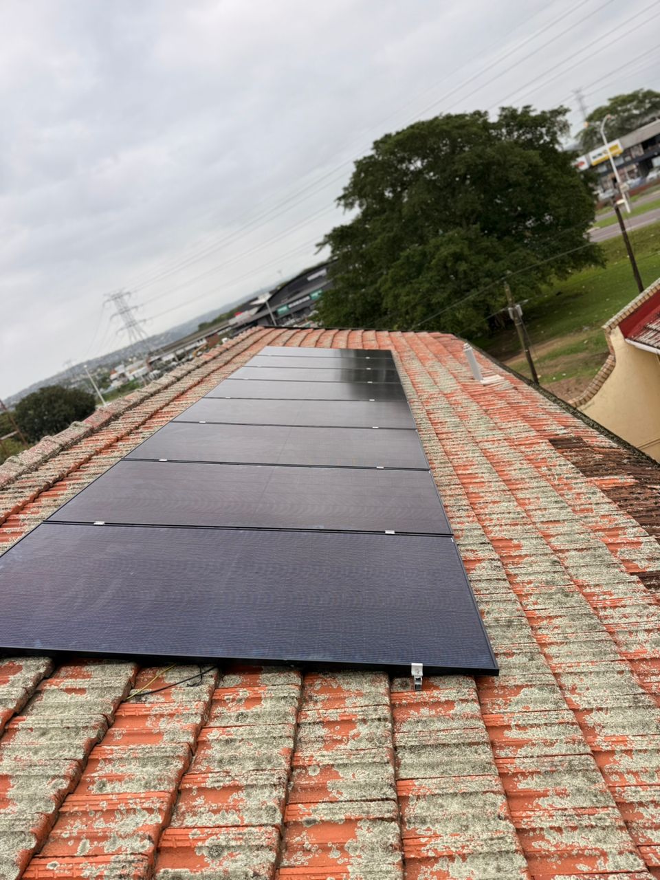 Solar panels on residential roof