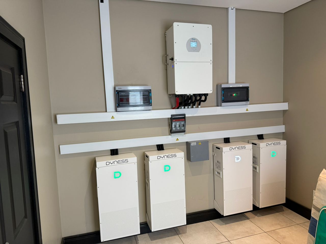 Deye inverter with Dyness lithium battery bank — premium residential install
